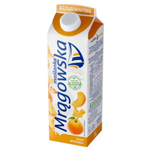 Maślanka Mrągowska brzoskwiniowa. Mlekpol 1 l