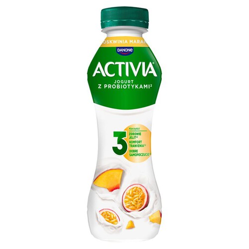 Jogurt pitny o smaku brzoskwini i marakuji Activia 280 g
