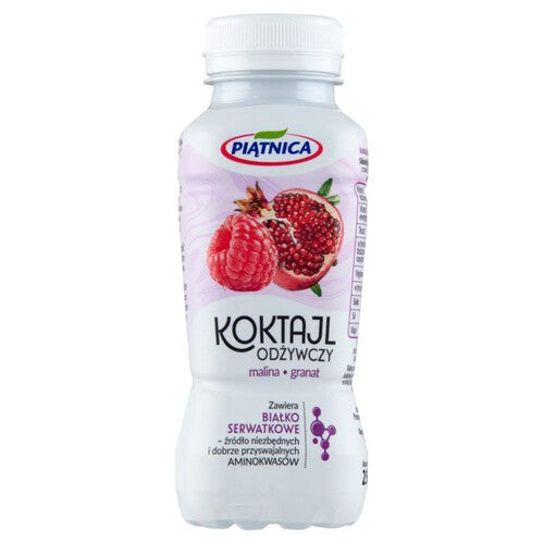 Koktajl z białkiem serwatkowym malina granat Piątnica 250 ml